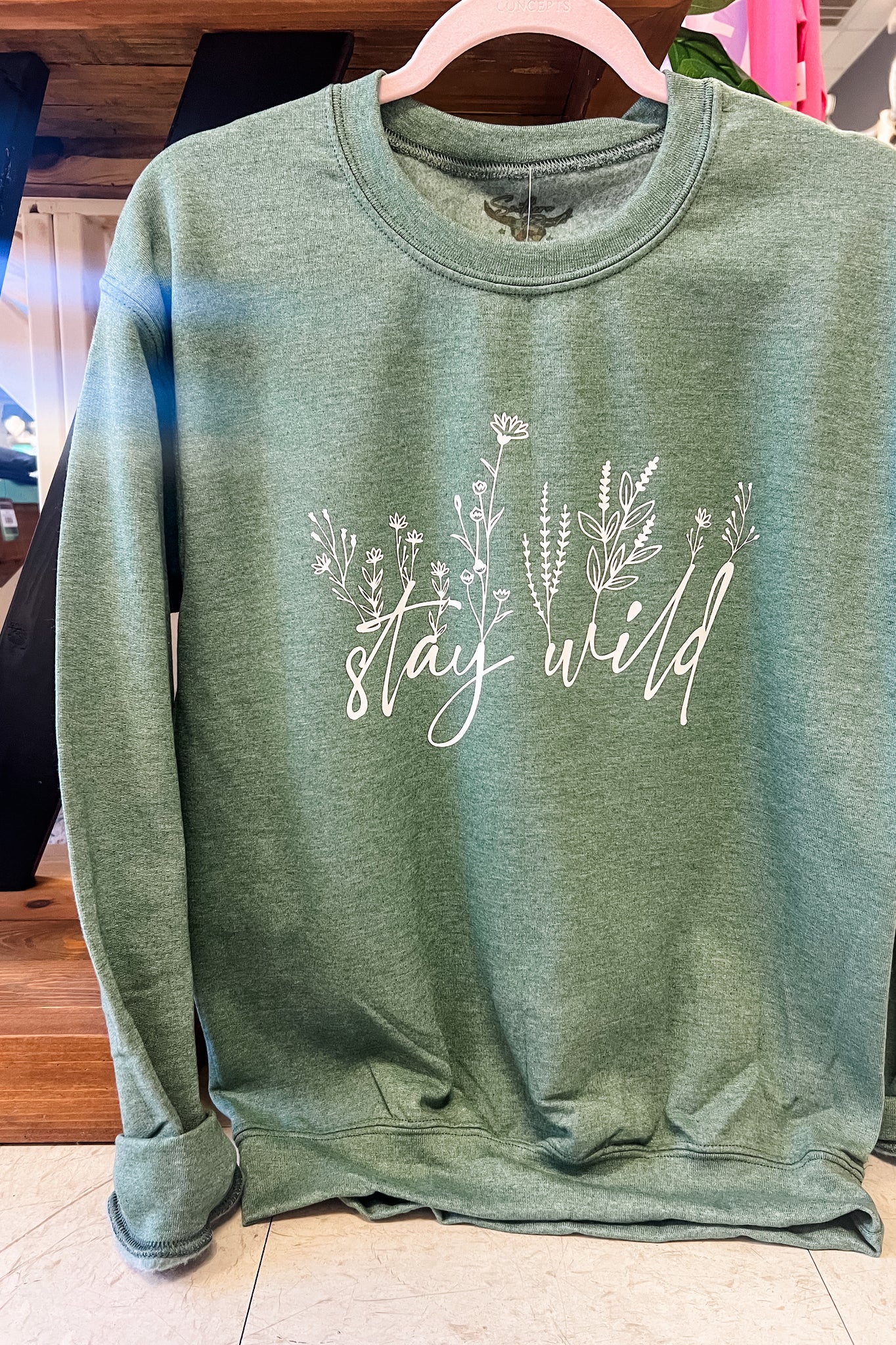 Stay Wild Whimsical Floral Sweatshirt