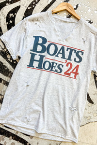 Boats + Hoes '24 Distressed Election Graphic