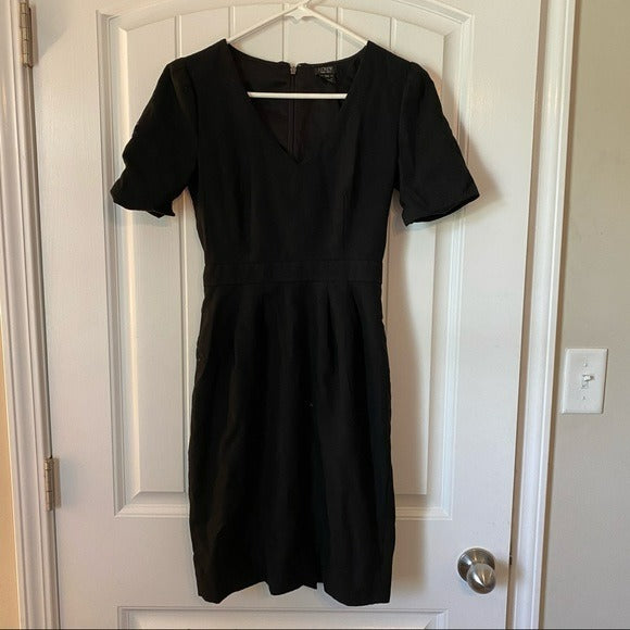 J. Crew Super 120’s Black Work Dress 100% Wool 00