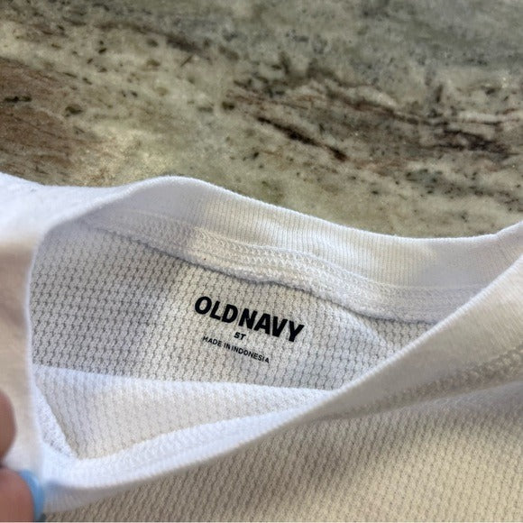 Old Navy Set of 2 Thermal Long Sleeve Tops White + Gray Size 5T