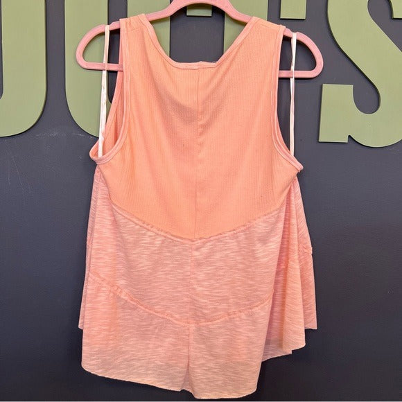 New In Boutique Flowy Peach Tank Top Large