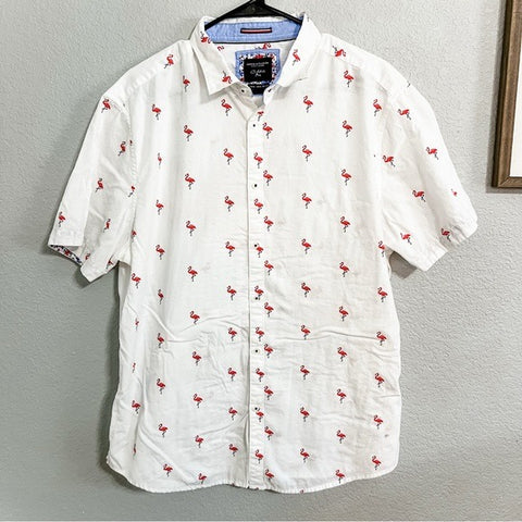 Flamingo Button Down Top Size XL