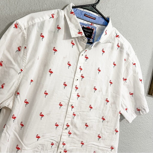 Flamingo Button Down Top Size XL