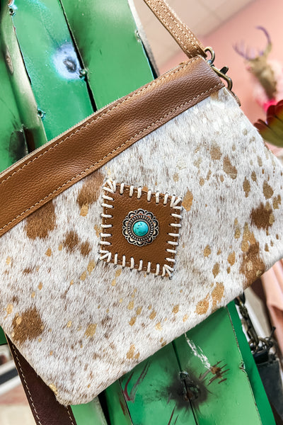 Goddess Gold Cowhide Crossbody