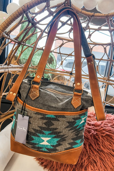 Turquoise Aztec Tote Bag