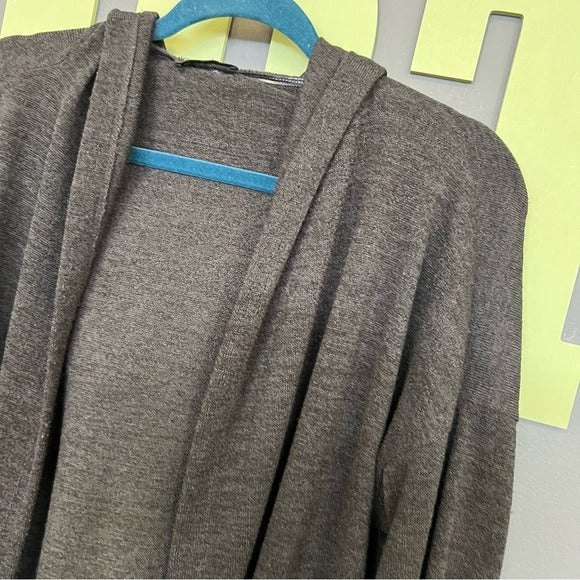 Heimish USA Boutique Black Hooded Open Front Cardigan Small