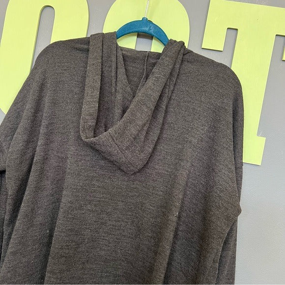 Heimish USA Boutique Black Hooded Open Front Cardigan Small