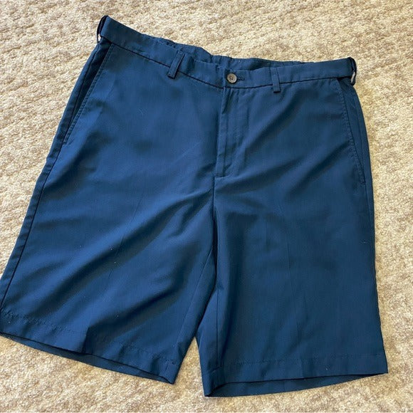 Haggar Clothing Navy Blue Polyester Golf Shorts Size 36