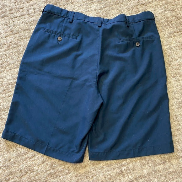 Haggar Clothing Navy Blue Polyester Golf Shorts Size 36