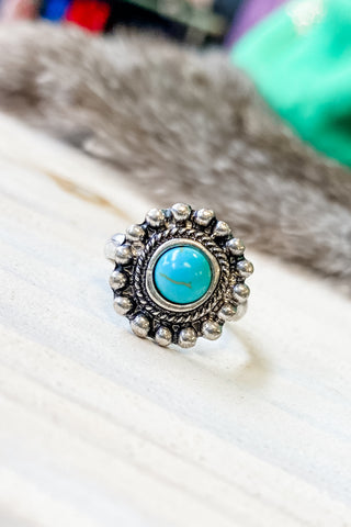 The Jase Turquoise Floral Ring