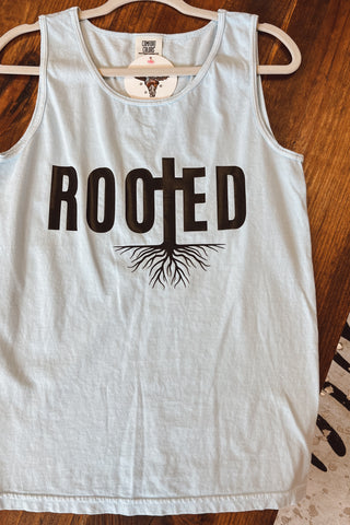 Rooted CC Logo Tank - Chambray Blue
