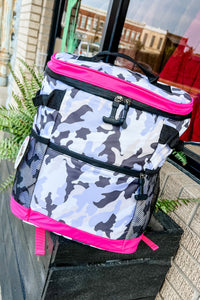 Pink + Camo Backpack Cooler Bag