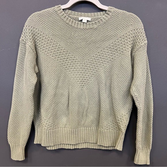 Olive Green Thick Knit Sweater Size Small