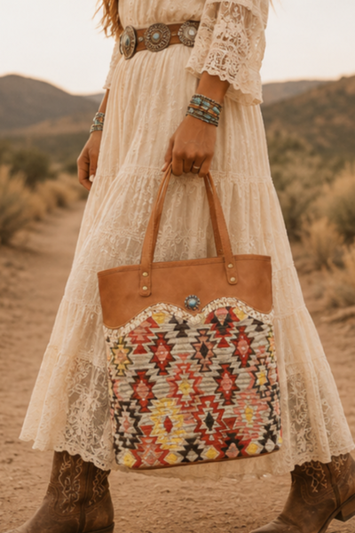 Desert Bloom Aztec Canvas Tote Bag