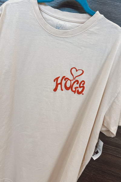 LivyLu Razorbacks Puff Ink Hi-Dive Tee