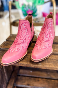 Pink Flame Short Western Booties