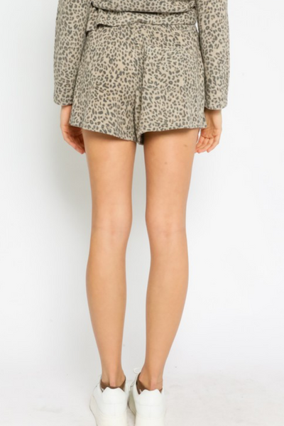 Brushed Leopard Lounge Shorts