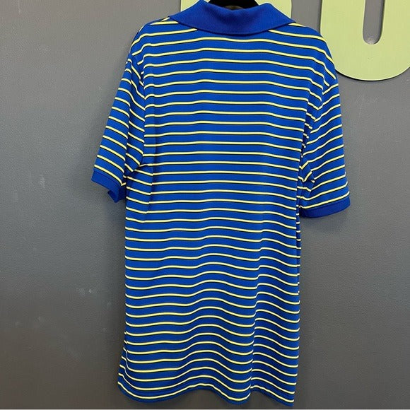 Polo Ralph Lauren Sport Blue + Yellow Striped Collared Top Boys Size Large