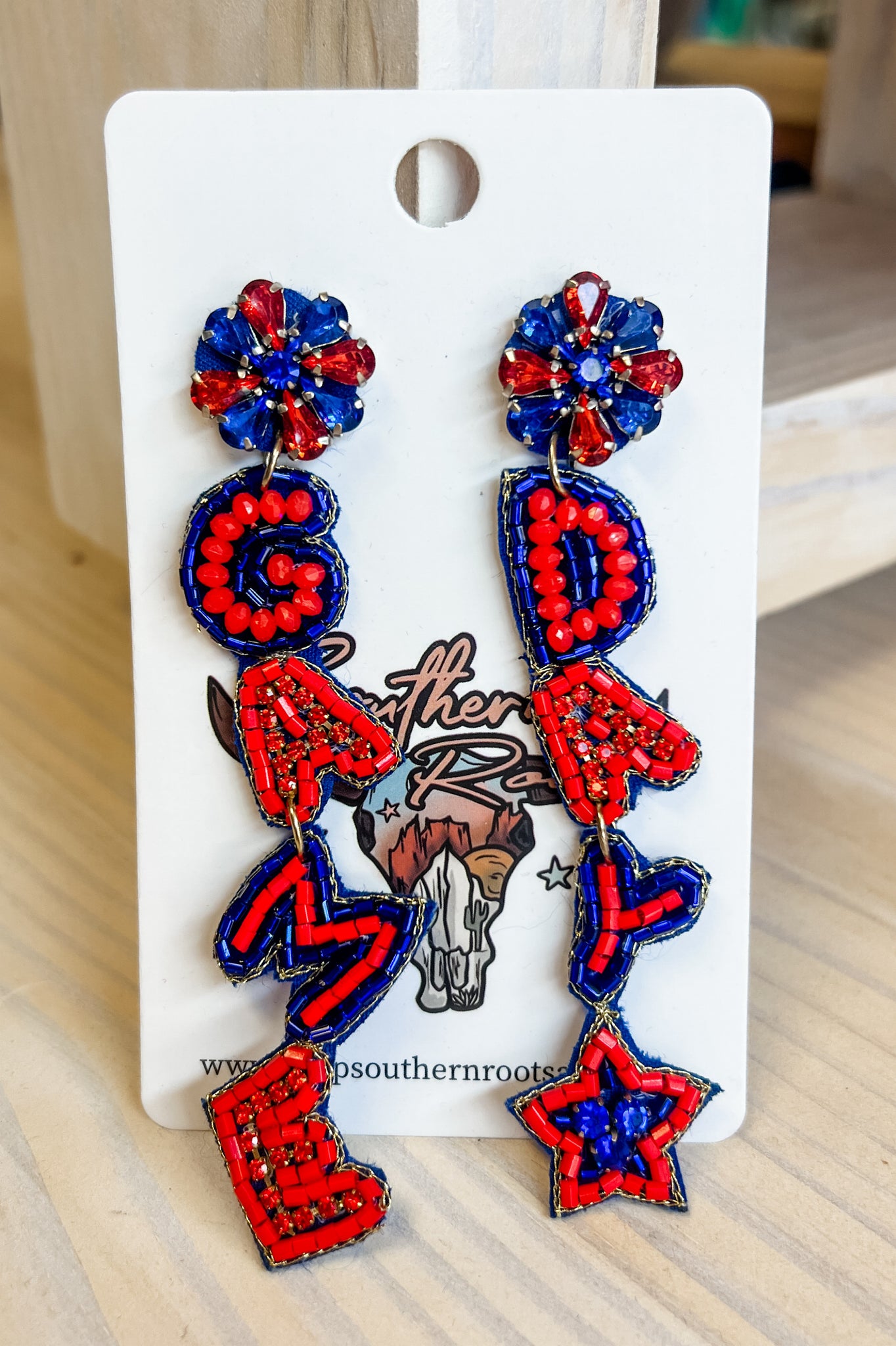 Red + Blue Game Day Earrings