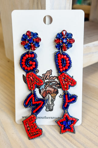 Red + Blue Game Day Earrings