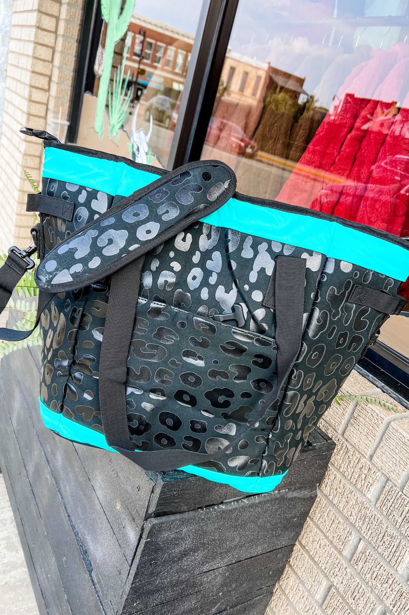 Turquoise Leopard Cooler Bag