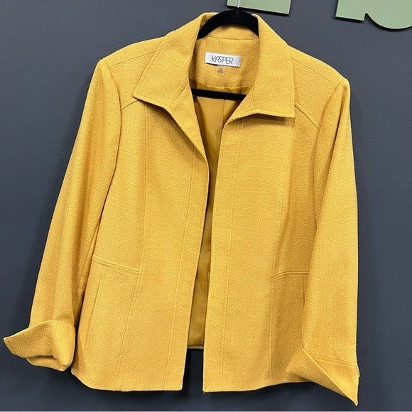 Kasper Mustard Open Front Blazer Size 16