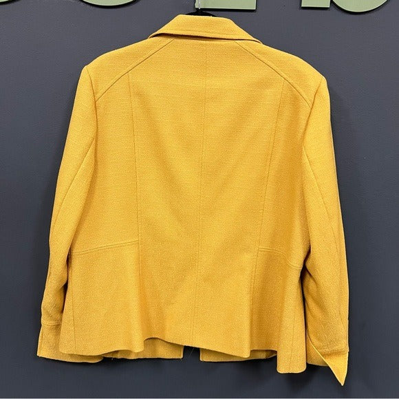 Kasper Mustard Open Front Blazer Size 16