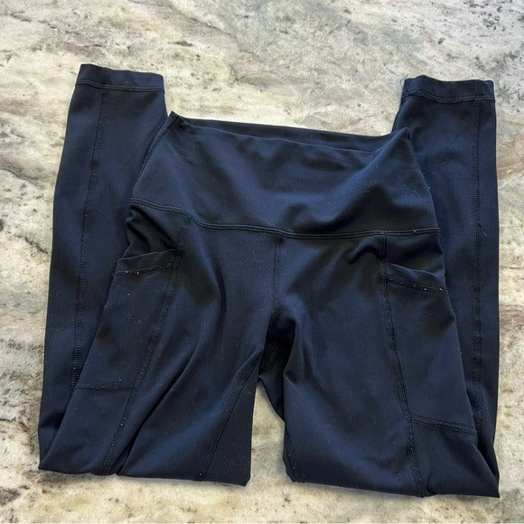 Yogalicious Full Length Black Leggings with Pockets Size XS