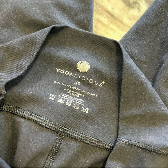Yogalicious Full Length Black Leggings with Pockets Size XS