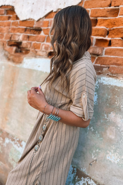Sandy Shores Midi Shirt Dress