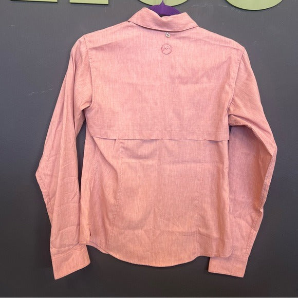 NWOT Magellan Fish Gear Pink Button Down Moisture Wicking Top Extra Small