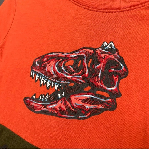 Boys Dinosaur Puff Graphic Long Sleeve Top Size Small