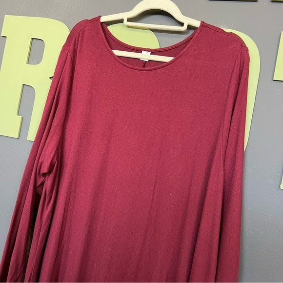 NWT Plus Size Old Navy Burgundy Long Sleeve Dress Size 3X