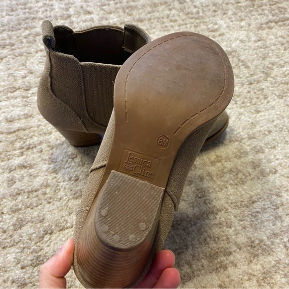 Jessica Cline Tan Ankle Booties Size 8