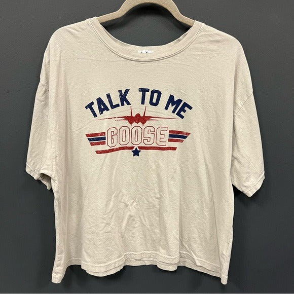 Talk to Me Goose Top Gun Graphic Tee Size Large