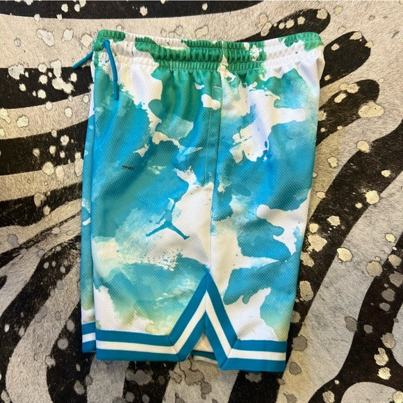 Air Jordan Boys Blue + Green Athletic Shorts Youth Medium