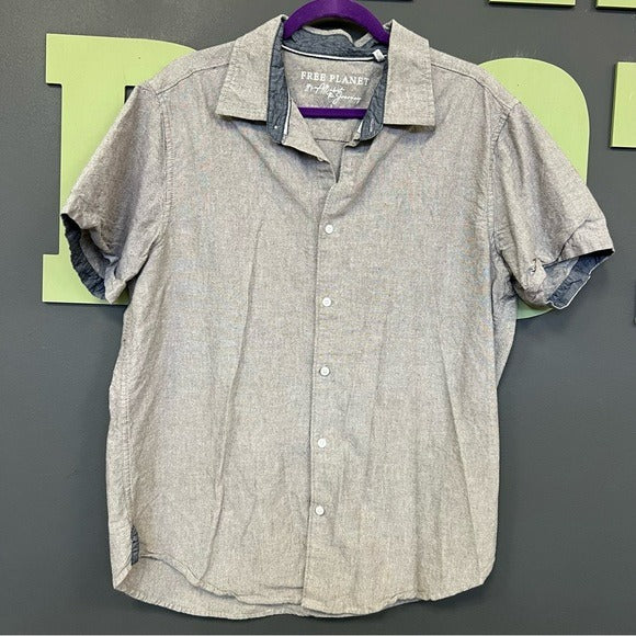 Free Planet Men’s Casual Button Down Top Size Large