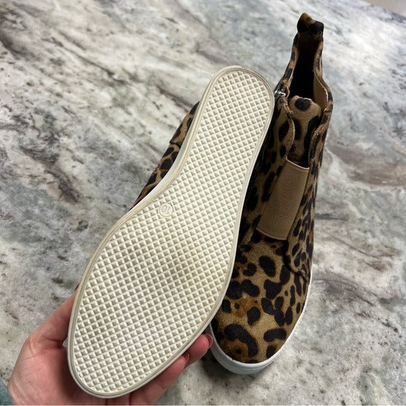 Leopard Wedge Sneaker Shoes Size 10