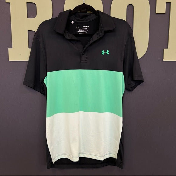 UA Under Armour Playoff Polo Collared Top Size Medium Loose Fit Golf