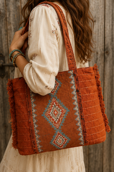 Diamond Trail Rust Tote Bag