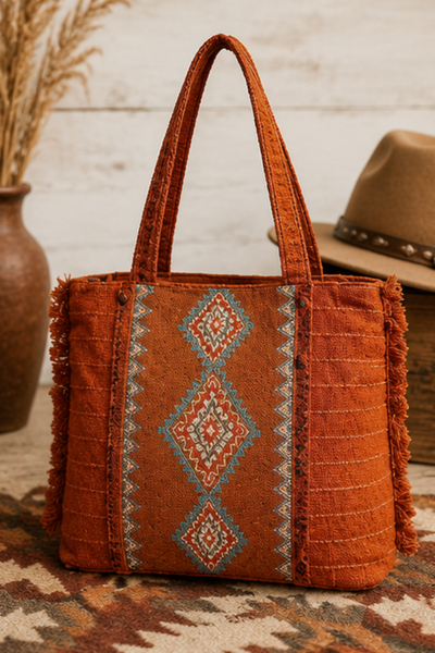 Diamond Trail Rust Tote Bag