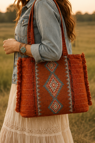 Diamond Trail Rust Tote Bag