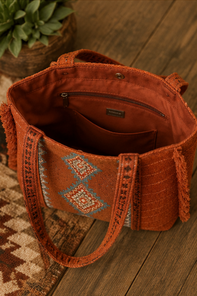 Diamond Trail Rust Tote Bag