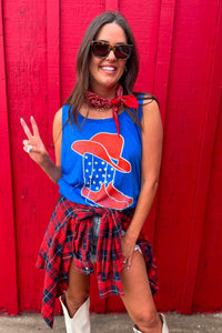 USA Cowboy Boots Graphic Tank Top