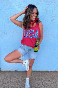Leopard USA Graphic Tank Top