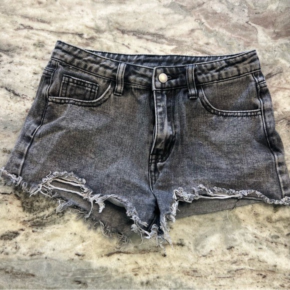 Black Cutoff Denim Shorts Size 10 Youth