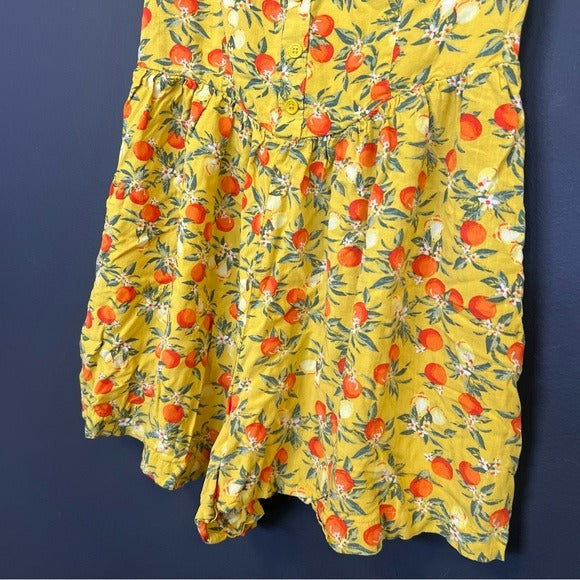 Wild Fable Yellow Sleeveless Summer Romper Orange Fruit Medium