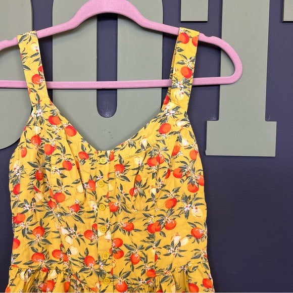 Wild Fable Yellow Sleeveless Summer Romper Orange Fruit Medium