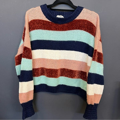 La Miel Striped Chenille Sweater Size S/M