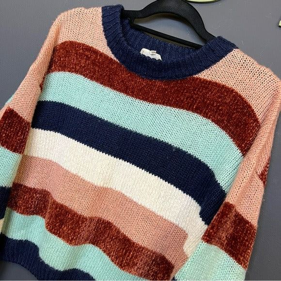 La Miel Striped Chenille Sweater Size S/M